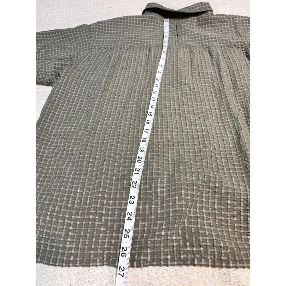 The North Face Green Khaki Plaid Short Sleeve Shirt Men’s XL Hiking Outdoor